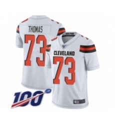 Men's Cleveland Browns #73 Joe Thomas White Vapor Untouchable Limited Player 100th Season Football Jersey