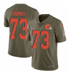 Men's Nike Cleveland Browns #73 Joe Thomas Limited Olive 2017 Salute to Service NFL Jersey
