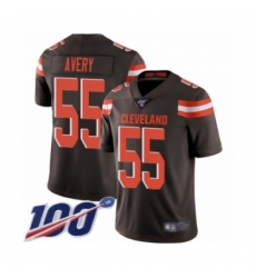 Men's Cleveland Browns #55 Genard Avery Brown Team Color Vapor Untouchable Limited Player 100th Season Football Jersey