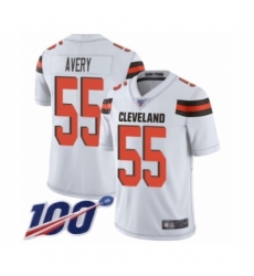 Men's Cleveland Browns #55 Genard Avery White Vapor Untouchable Limited Player 100th Season Football Jersey