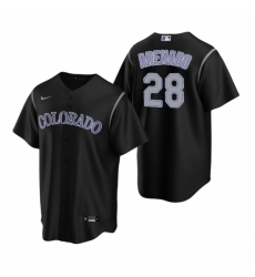 Men's Nike Colorado Rockies #28 Nolan Arenado Black Alternate Stitched Baseball Jersey