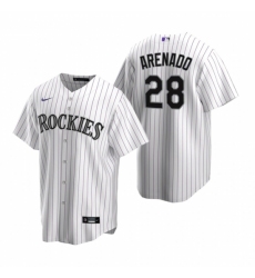 Men's Nike Colorado Rockies #28 Nolan Arenado White Home Stitched Baseball Jersey