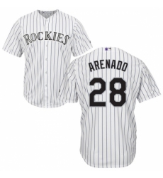 Youth Majestic Colorado Rockies #28 Nolan Arenado Replica White Home Cool Base MLB Jersey