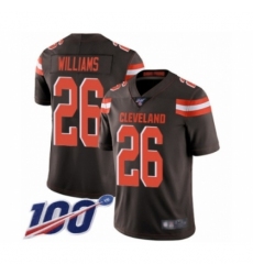 Men's Cleveland Browns #26 Greedy Williams Brown Team Color Vapor Untouchable Limited Player 100th Season Football Jersey