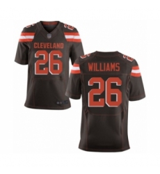 Men's Cleveland Browns #26 Greedy Williams Elite Brown Team Color Football Jersey