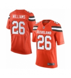 Men's Cleveland Browns #26 Greedy Williams Elite Orange Alternate Football Jersey