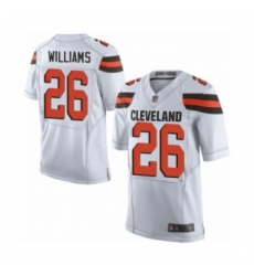 Men's Cleveland Browns #26 Greedy Williams Elite White Football Jersey