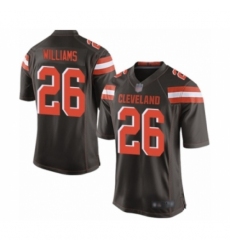 Men's Cleveland Browns #26 Greedy Williams Game Brown Team Color Football Jersey