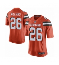 Men's Cleveland Browns #26 Greedy Williams Game Orange Alternate Football Jersey