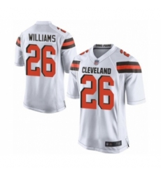 Men's Cleveland Browns #26 Greedy Williams Game White Football Jersey
