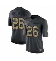 Men's Cleveland Browns #26 Greedy Williams Limited Black 2016 Salute to Service Football Jersey