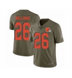 Men's Cleveland Browns #26 Greedy Williams Limited Olive 2017 Salute to Service Football Jersey