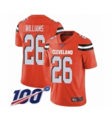 Men's Cleveland Browns #26 Greedy Williams Orange Alternate Vapor Untouchable Limited Player 100th Season Football Jersey