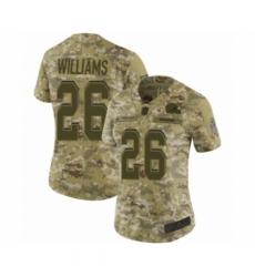 Women's Cleveland Browns #26 Greedy Williams Limited Camo 2018 Salute to Service Football Jersey