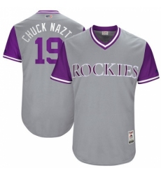 Men's Majestic Colorado Rockies #19 Charlie Blackmon 