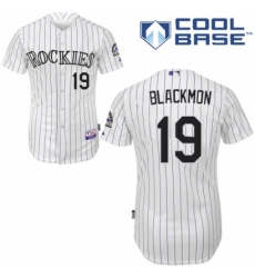 Men's Majestic Colorado Rockies #19 Charlie Blackmon Replica White Home Cool Base MLB Jersey