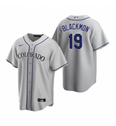 Men's Nike Colorado Rockies #19 Charlie Blackmon Gray Road Stitched Baseball Jersey
