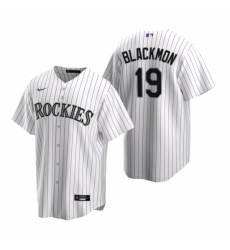 Men's Nike Colorado Rockies #19 Charlie Blackmon White Home Stitched Baseball Jersey