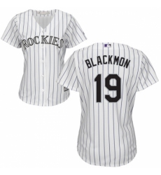 Women's Majestic Colorado Rockies #19 Charlie Blackmon Authentic White Home Cool Base MLB Jersey