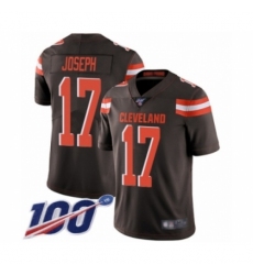 Men's Cleveland Browns #17 Greg Joseph Brown Team Color Vapor Untouchable Limited Player 100th Season Football Jersey