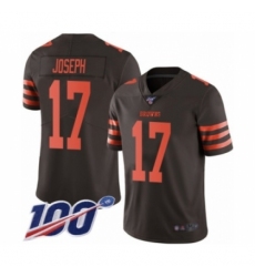 Men's Cleveland Browns #17 Greg Joseph Limited Brown Rush Vapor Untouchable 100th Season Football Jersey