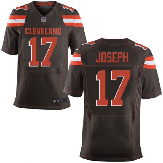 Men's Nike Cleveland Browns #17 Greg Joseph Elite Brown Team Color NFL Jersey Men's Nike Cleveland Browns #17 Greg Joseph Elite Brown Team Color NFL Jersey