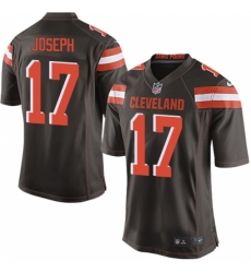 Men's Nike Cleveland Browns #17 Greg Joseph Game Brown Team Color NFL Jersey