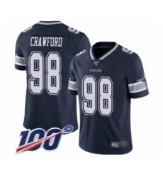 Men's Dallas Cowboys #98 Tyrone Crawford Navy Blue Team Color Vapor Untouchable Limited Player 100th Season Football Jersey