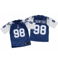 Men's Nike Dallas Cowboys #98 Tyrone Crawford Elite Navy/White Throwback NFL Jersey