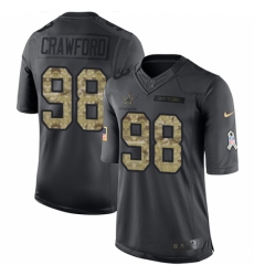 Men's Nike Dallas Cowboys #98 Tyrone Crawford Limited Black 2016 Salute to Service NFL Jersey
