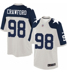 Men's Nike Dallas Cowboys #98 Tyrone Crawford Limited White Throwback Alternate NFL Jersey
