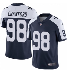 Men's Nike Dallas Cowboys #98 Tyrone Crawford Navy Blue Throwback Alternate Vapor Untouchable Limited Player NFL Jersey
