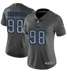 Women's Nike Dallas Cowboys #98 Tyrone Crawford Gray Static Vapor Untouchable Limited NFL Jersey