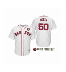 Men's Boston Red Sox  2019 Armed Forces Day Mookie Betts #50 Mookie Betts White Jersey