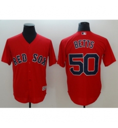 Men's Boston Red Sox #50 Mookie Betts Red Authentic Stitched Jersey