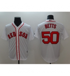 Men's Boston Red Sox #50 Mookie Betts White Authentic Jersey