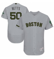 Men's Majestic Boston Red Sox #50 Mookie Betts Grey Flexbase Authentic Collection MLB Jersey
