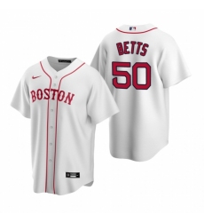 Men's Nike Boston Red Sox #50 Mookie Betts White Alternate Stitched Baseball Jersey