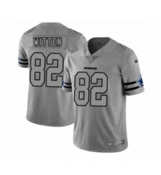 Men's Dallas Cowboys #82 Jason Witten Gray Team Logo Gridiron Limited Player Football Jersey