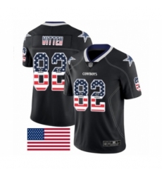 Men's Dallas Cowboys #82 Jason Witten Limited Black Rush USA Flag Football Jersey