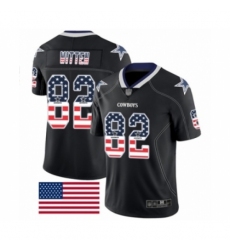 Men's Dallas Cowboys #82 Jason Witten Limited Black Rush USA Flag Football Jersey