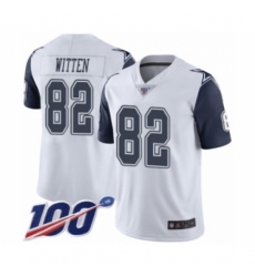 Men's Dallas Cowboys #82 Jason Witten Limited White Rush Vapor Untouchable 100th Season Football Jersey