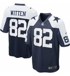 Men's Nike Dallas Cowboys #82 Jason Witten Game Navy Blue Throwback Alternate NFL Jersey