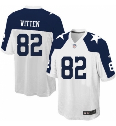 Men's Nike Dallas Cowboys #82 Jason Witten Game White Throwback Alternate NFL Jersey