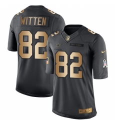 Men's Nike Dallas Cowboys #82 Jason Witten Limited Black/Gold Salute to Service NFL Jersey