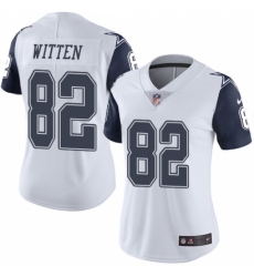 Women's Nike Dallas Cowboys #82 Jason Witten Limited White Rush Vapor Untouchable NFL Jersey