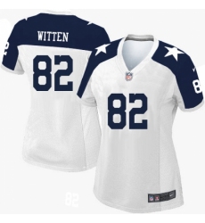 Women's Nike Dallas Cowboys #82 Jason Witten Limited White Throwback Alternate NFL Jersey