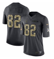 Youth Nike Dallas Cowboys #82 Jason Witten Limited Black 2016 Salute to Service NFL Jersey