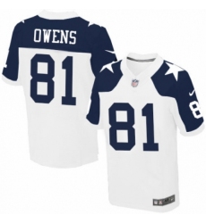 Men's Nike Dallas Cowboys #81 Terrell Owens Elite White Throwback Alternate NFL Jersey
