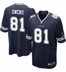Men's Nike Dallas Cowboys #81 Terrell Owens Game Navy Blue Team Color NFL Jersey